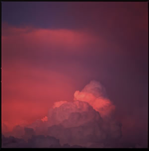 Thunderstorm at sunset
