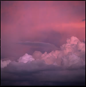 Thunderstorm at sunset