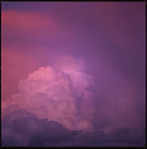 Thunderstorm at sunset